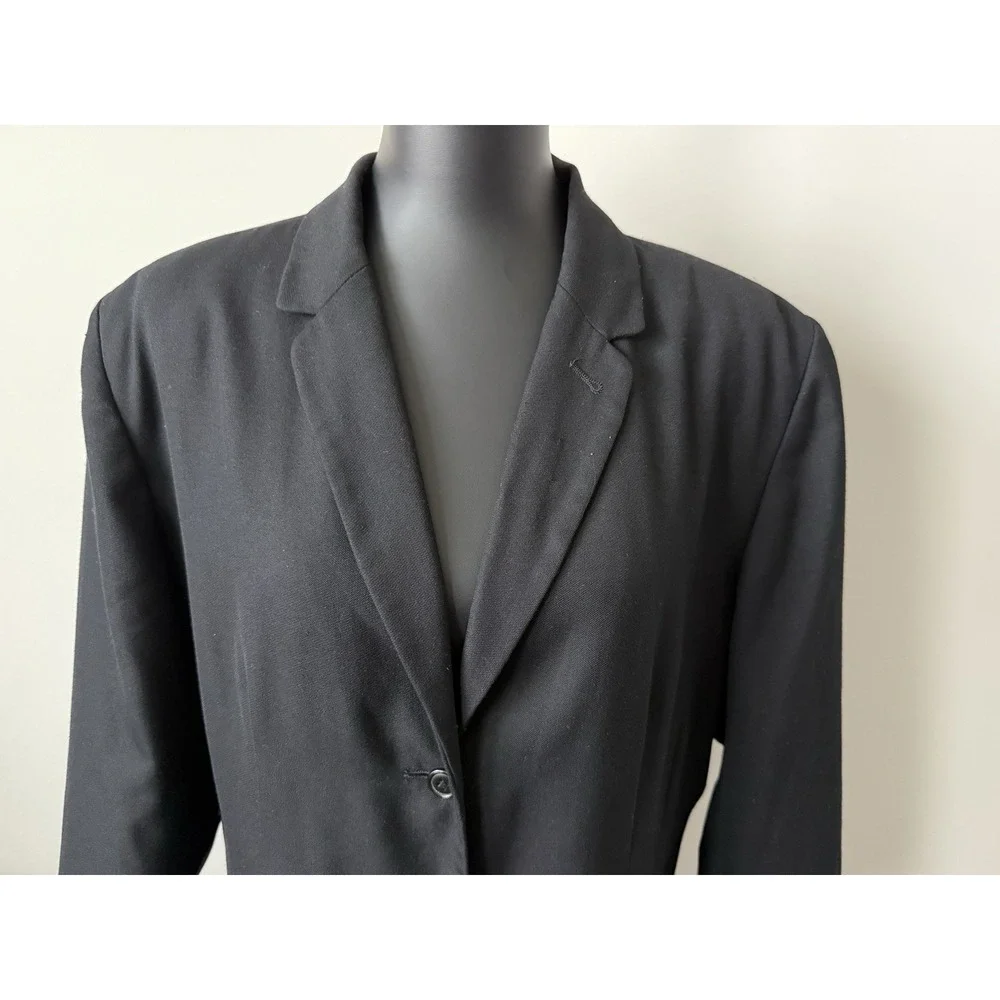 Venezia Women's Size 20 Black Wool Blend Overcoat Plus EUC - Picture 3 of 12